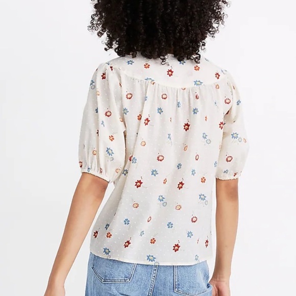 Madewell Cotton Puff Sleeve Prose Shirt in Dotted Floral Heyday - Picture 3 of 10